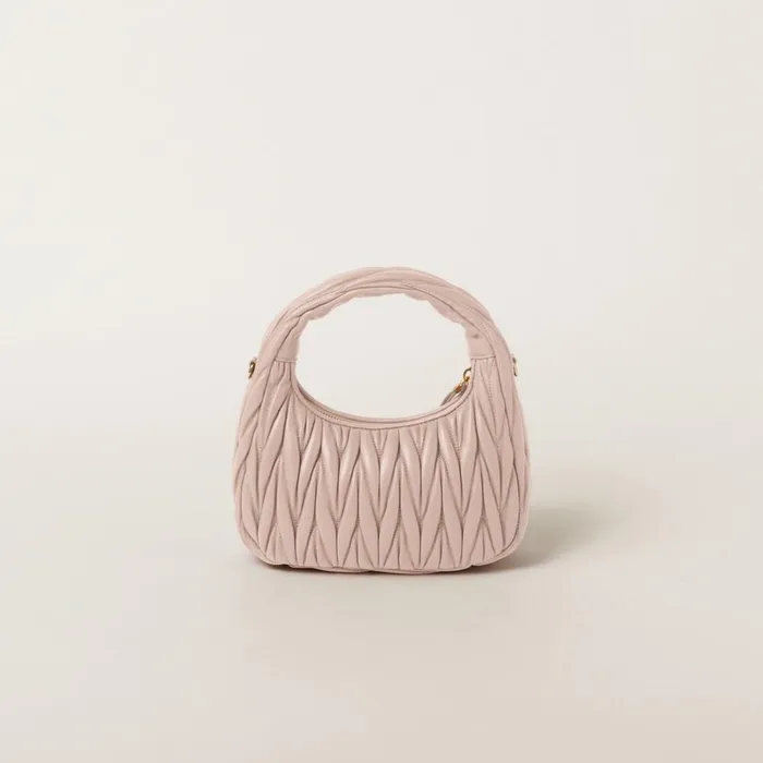 Women Hobo Bags Miu Miu Wander Matelass Nappa Leather Hobo Bag Powder Pink Women Hobo Bags Miu Miu Wander Matelass Nappa Leather Hobo Bag Powder Pink