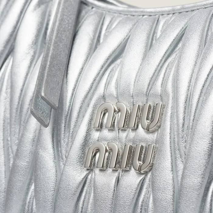 Women Hobo Bags Miu Miu Wander Matelass Nappa Leather Hobo Bag Silver Women Hobo Bags Miu Miu Wander Matelass Nappa Leather Hobo Bag Silver