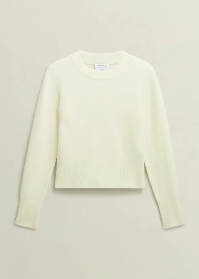 Women Hoghton Brushed Cashmere Jumper Warm Ivory Hobbs Jumpers and Cardigans