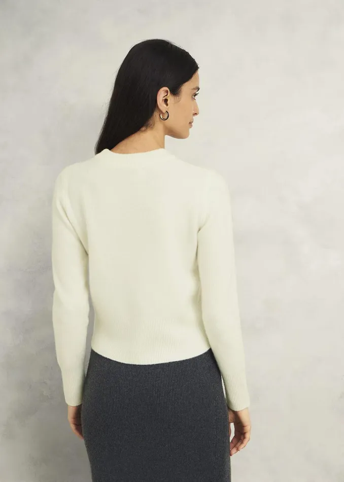 Women Hoghton Brushed Cashmere Jumper Warm Ivory Hobbs Jumpers and Cardigans