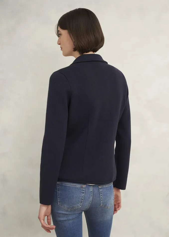 Women Holly Knitted Blazer With Wool Hobbs Navy Hobbs Coats and Jackets