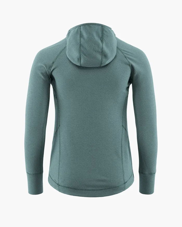 Women Huge Norna Mid Layer Hoodie Frost Green Klttermusen Fleeces and Sweaters