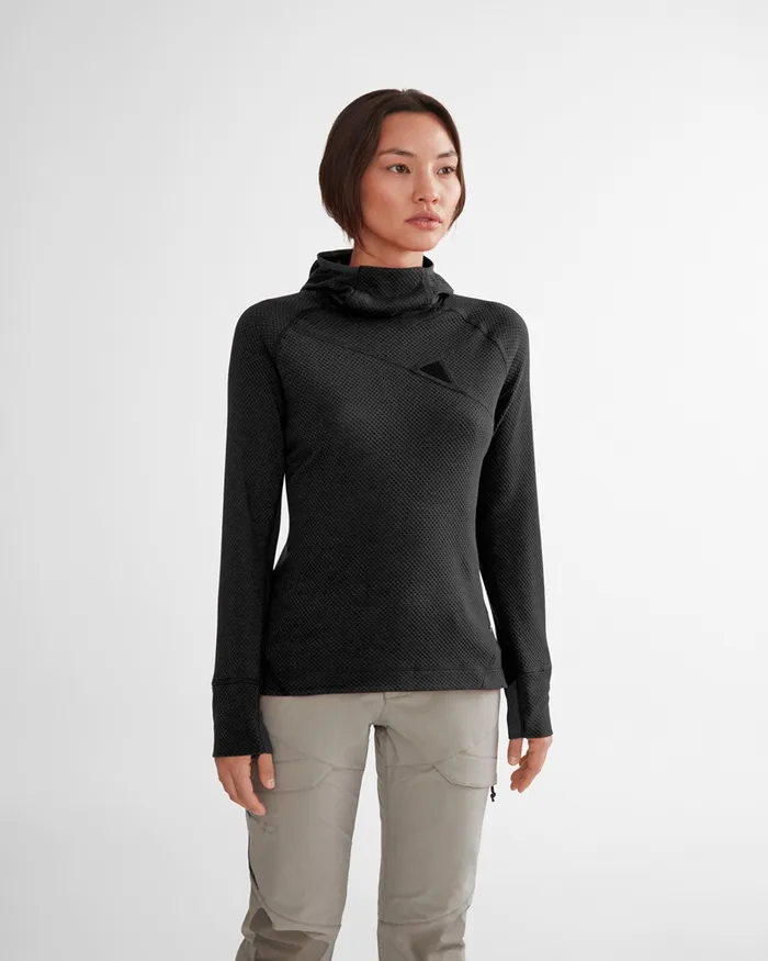 Women Huge Norna Mid Layer Hoodie Frost Green Klttermusen Fleeces and Sweaters