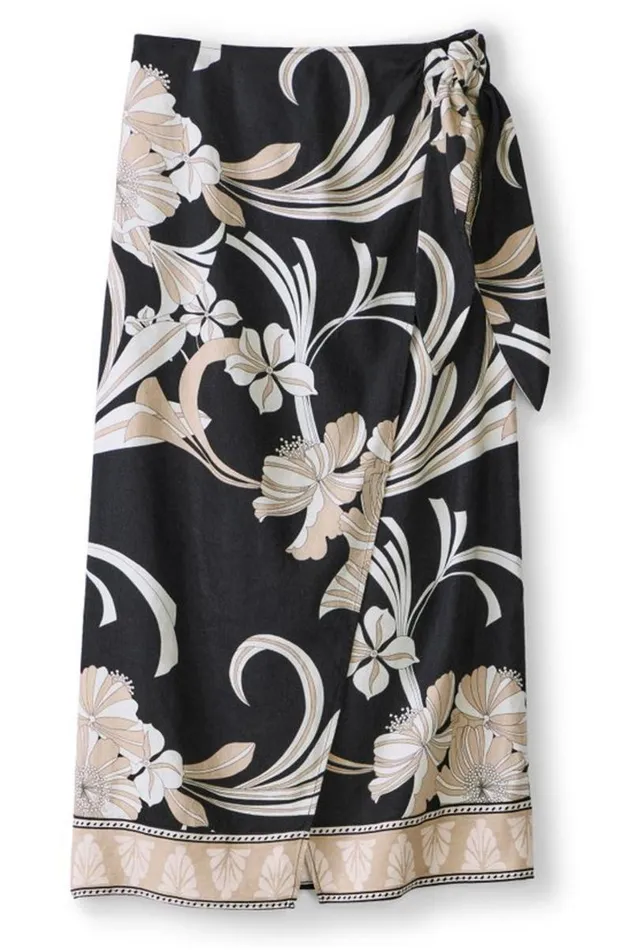 Women Isla Stretch Linen Midi Skirt Golden Botanicals Soft Surroundings Skirts Women Isla Stretch Linen Midi Skirt Golden Botanicals Soft Surroundings Skirts