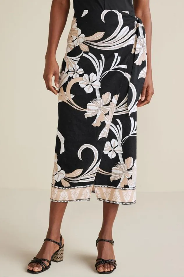 Women Isla Stretch Linen Midi Skirt Golden Botanicals Soft Surroundings Skirts Women Isla Stretch Linen Midi Skirt Golden Botanicals Soft Surroundings Skirts