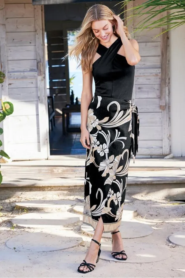 Women Isla Stretch Linen Midi Skirt Golden Botanicals Soft Surroundings Skirts Women Isla Stretch Linen Midi Skirt Golden Botanicals Soft Surroundings Skirts