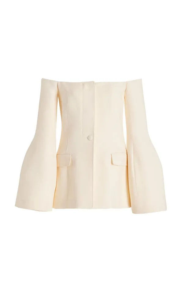 Women Jackets and Coats Gabriela Hearst Ambrose Jacket In Ivory Wool Silk Cady