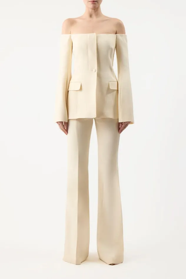 Women Jackets and Coats Gabriela Hearst Ambrose Jacket In Ivory Wool Silk Cady