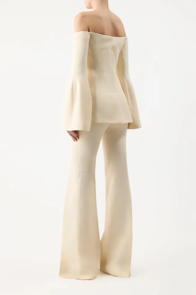 Women Jackets and Coats Gabriela Hearst Ambrose Jacket In Ivory Wool Silk Cady