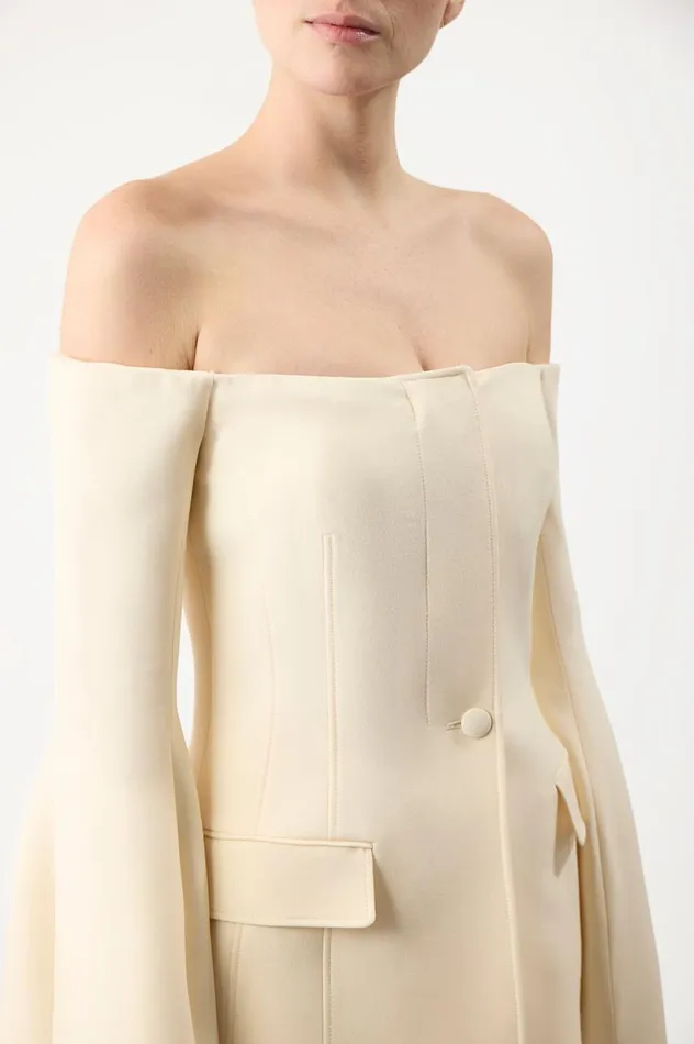 Women Jackets and Coats Gabriela Hearst Ambrose Jacket In Ivory Wool Silk Cady