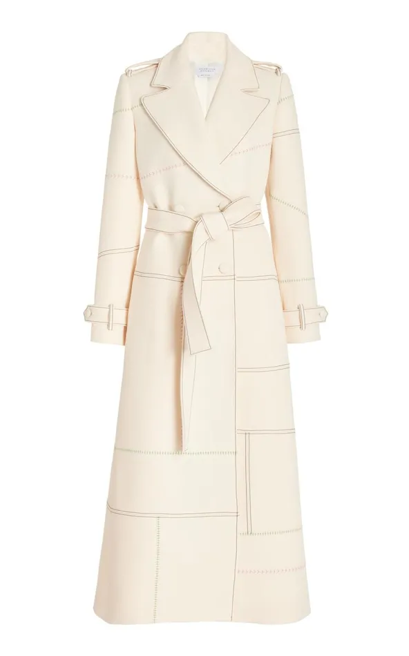 Women Jackets and Coats Gabriela Hearst Hamilton Trench Coat In Ivory Wool Silk Cady