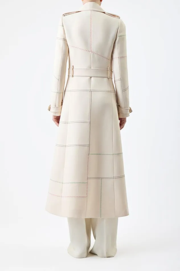 Women Jackets and Coats Gabriela Hearst Hamilton Trench Coat In Ivory Wool Silk Cady