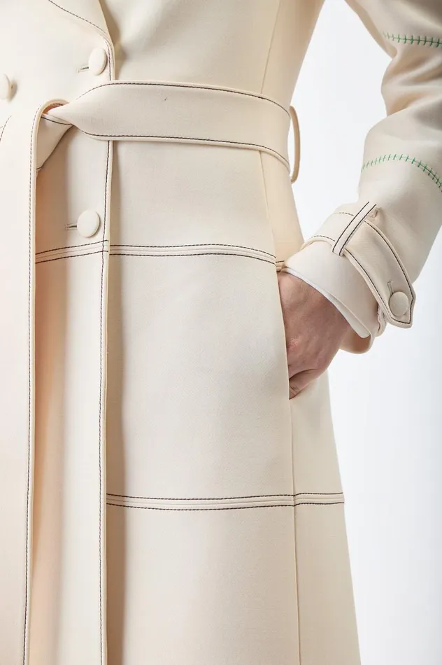 Women Jackets and Coats Gabriela Hearst Hamilton Trench Coat In Ivory Wool Silk Cady