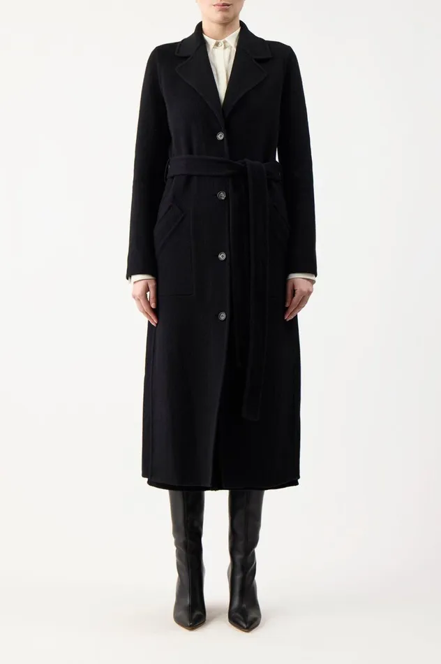 Women Jackets and Coats Gabriela Hearst William Coat In Black DoubleFace Recycled Cashmere