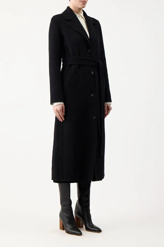 Women Jackets and Coats Gabriela Hearst William Coat In Black DoubleFace Recycled Cashmere