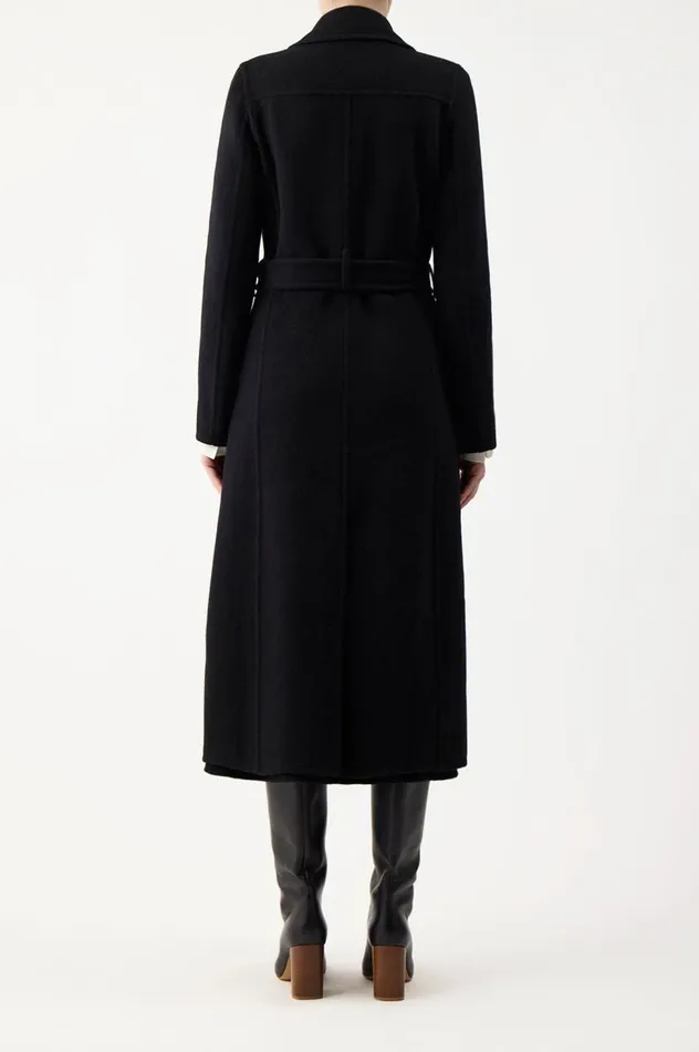 Women Jackets and Coats Gabriela Hearst William Coat In Black DoubleFace Recycled Cashmere