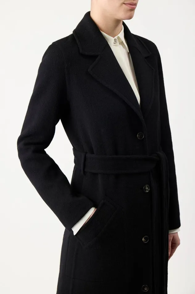 Women Jackets and Coats Gabriela Hearst William Coat In Black DoubleFace Recycled Cashmere