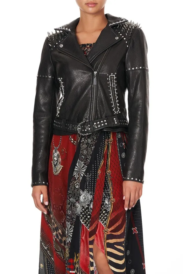 Women Jackets Camilla Biker With Shoulder Yoke Leather