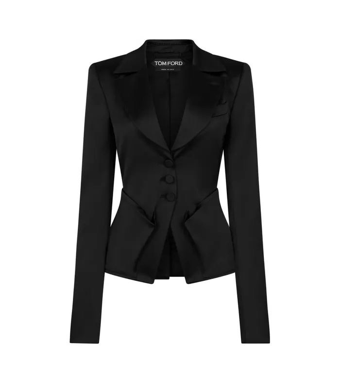 Women Jackets Tom Ford Stretch Duchesse Fitted Jacket Black