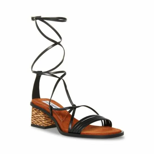 Women JASPER BLACK Black Steve Madden Sandals Women JASPER BLACK Black Steve Madden Sandals