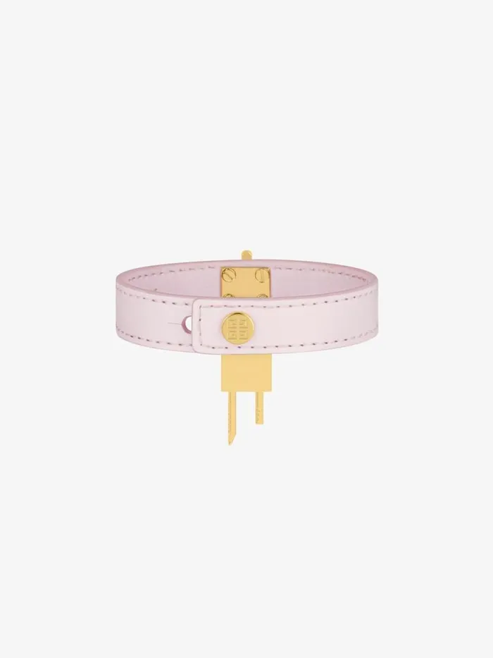 Women Jewelry Givenchy Mini Lock Bracelet In Metal And Leather Blossom Pink Women Jewelry Givenchy Mini Lock Bracelet In Metal And Leather Blossom Pink