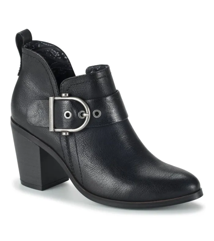 Women Karina Block Heel Ankle Bootie Black Baretraps Booties
