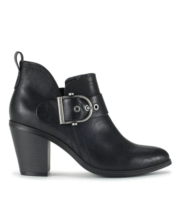 Women Karina Block Heel Ankle Bootie Black Baretraps Booties