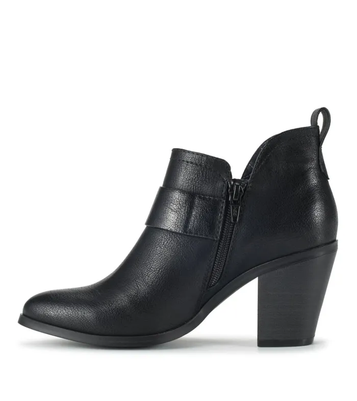 Women Karina Block Heel Ankle Bootie Black Baretraps Booties