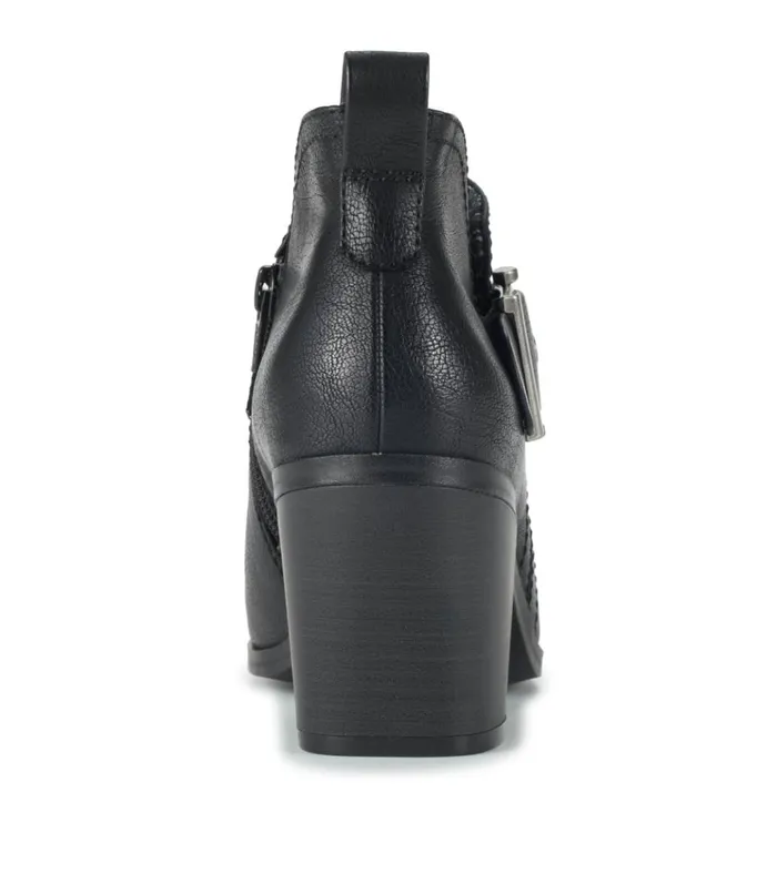 Women Karina Block Heel Ankle Bootie Black Baretraps Booties