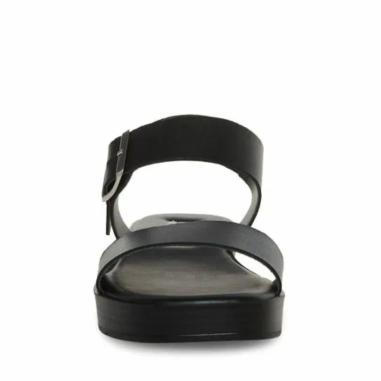 Women KEENAN BLACK LEATHER Black Leather Steve Madden Sandals Women KEENAN BLACK LEATHER Black Leather Steve Madden Sandals