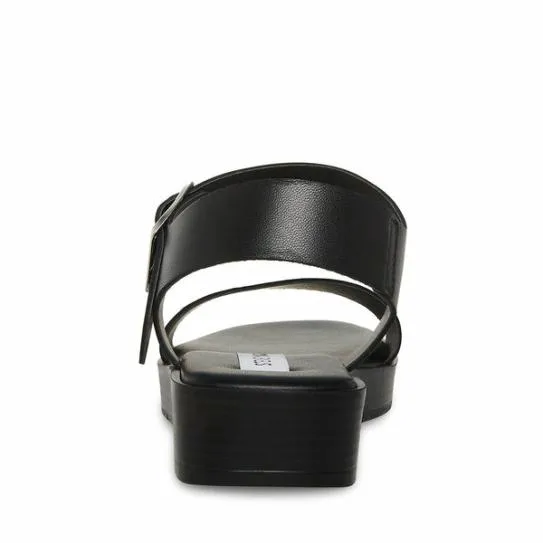 Women KEENAN BLACK LEATHER Black Leather Steve Madden Sandals Women KEENAN BLACK LEATHER Black Leather Steve Madden Sandals
