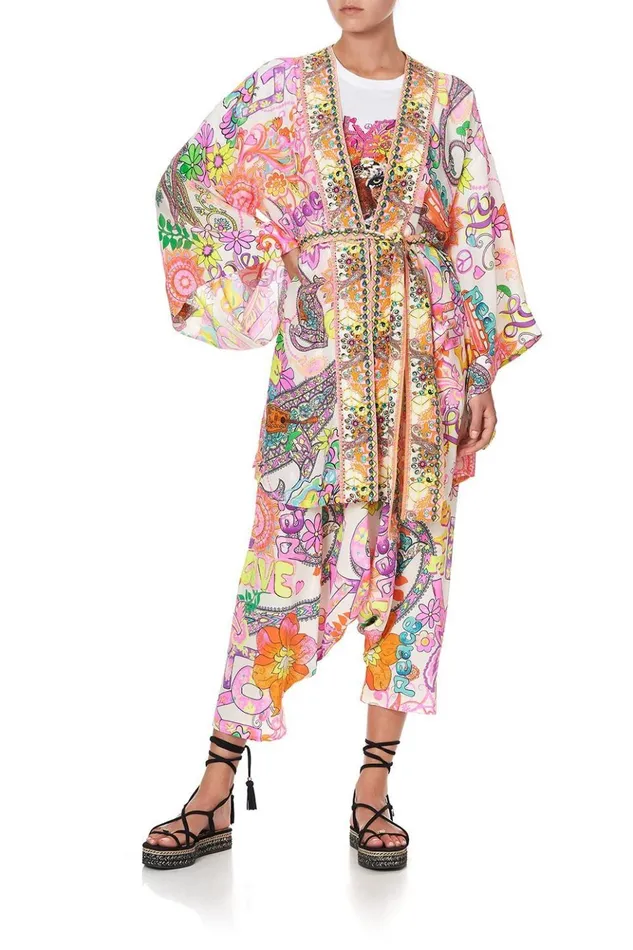 Women Kimonos Camilla Kimono With Tie Belt Let The Sun Shine