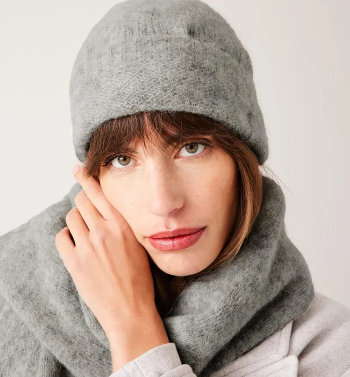Women Knit Hat With Alpaca 8211 Grey Promod Hats And Gloves