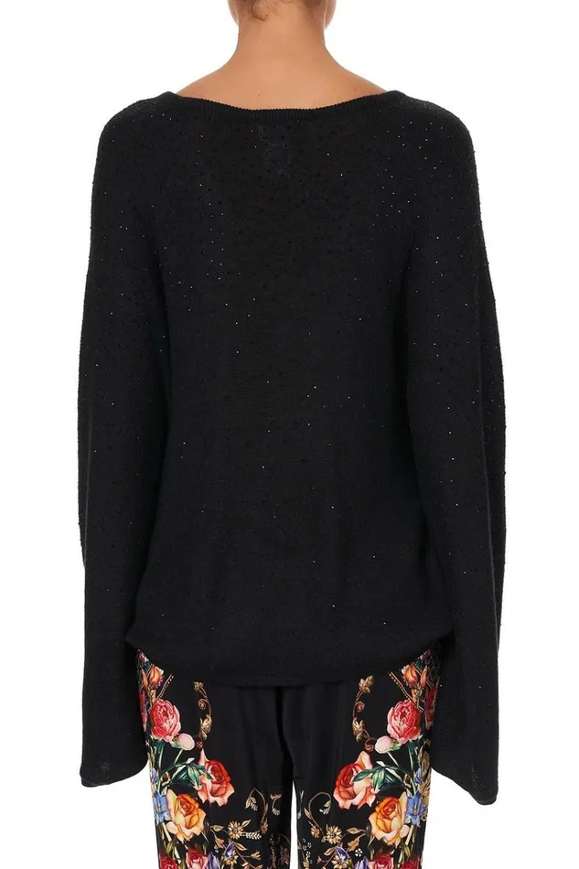 Women Knitwear Camilla Knit V Neck Jumper With Dolman Sleeve Blushing Manor