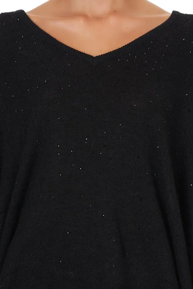 Women Knitwear Camilla Knit V Neck Jumper With Dolman Sleeve Blushing Manor