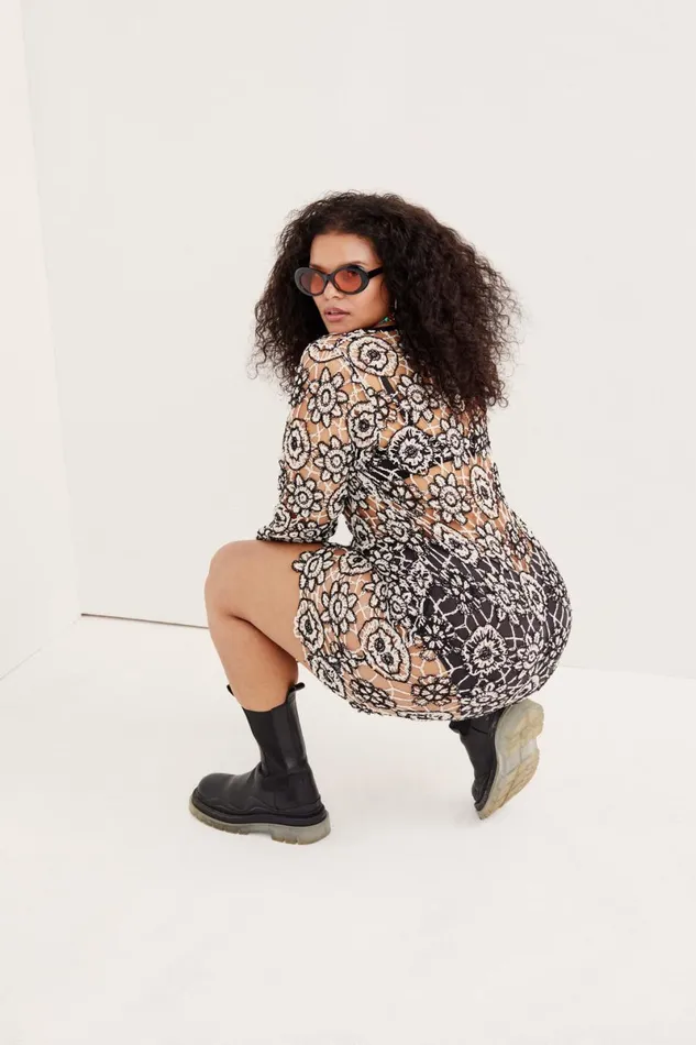 Women Knitwear For Love and Lemons Kaya Long Sleeve Mini Dress Black Women Knitwear For Love and Lemons Kaya Long Sleeve Mini Dress Black