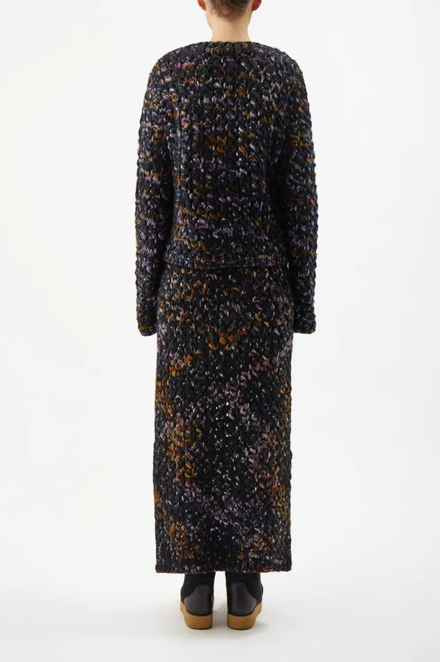 Women Knitwear Gabriela Hearst Collin Knit Skirt In Space Dye Black Multi Welfat Cashmere