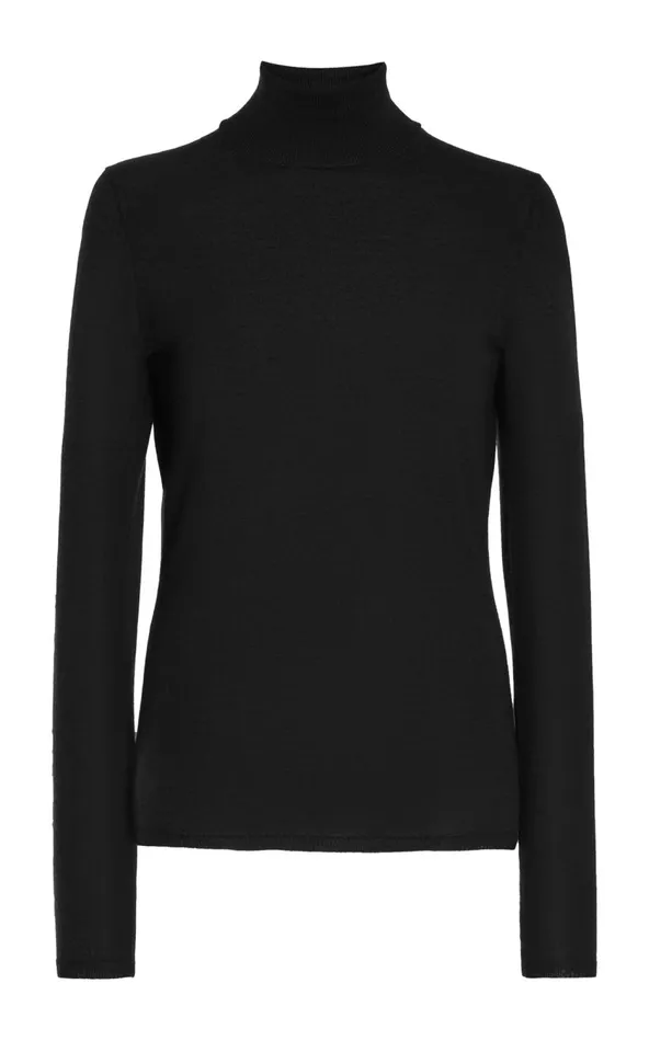 Women Knitwear Gabriela Hearst Costa Knit Turtleneck In Black Cashmere Silk