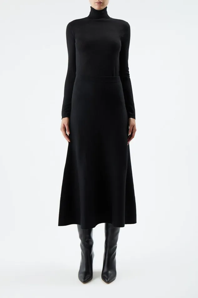 Women Knitwear Gabriela Hearst Costa Knit Turtleneck In Black Cashmere Silk
