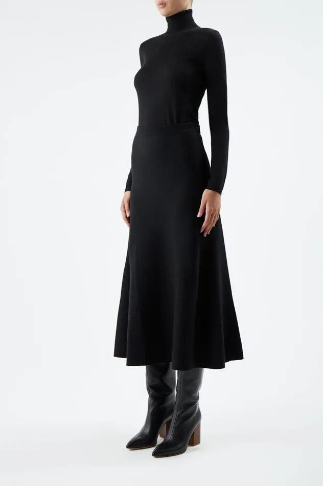 Women Knitwear Gabriela Hearst Costa Knit Turtleneck In Black Cashmere Silk