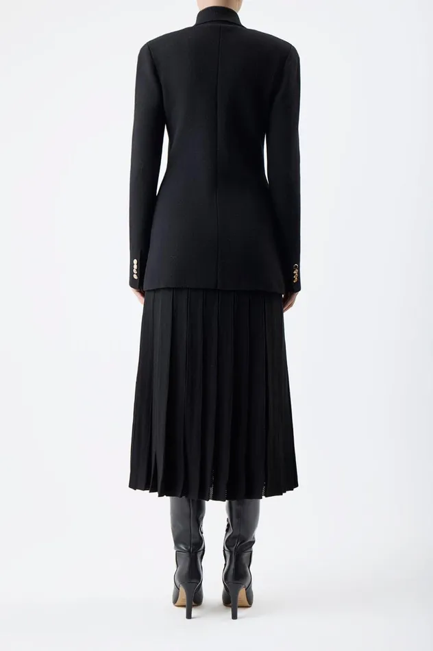 Women Knitwear Gabriela Hearst Del Knit Pleated Skirt In Black Wool