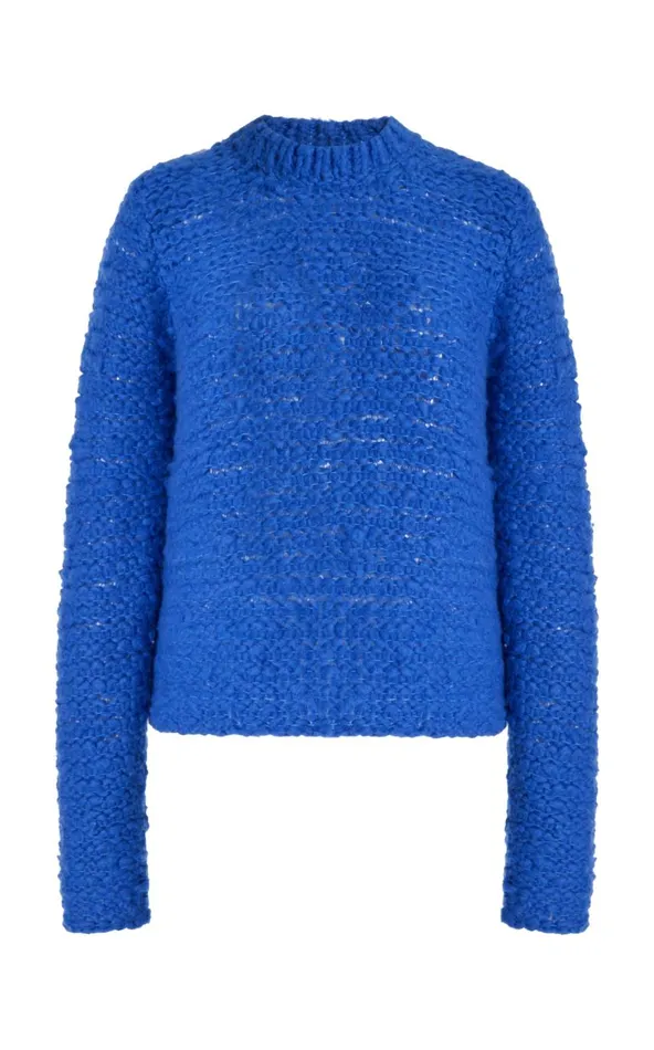 Women Knitwear Gabriela Hearst Durand Knit Sweater In Sapphire Welfat Cashmere