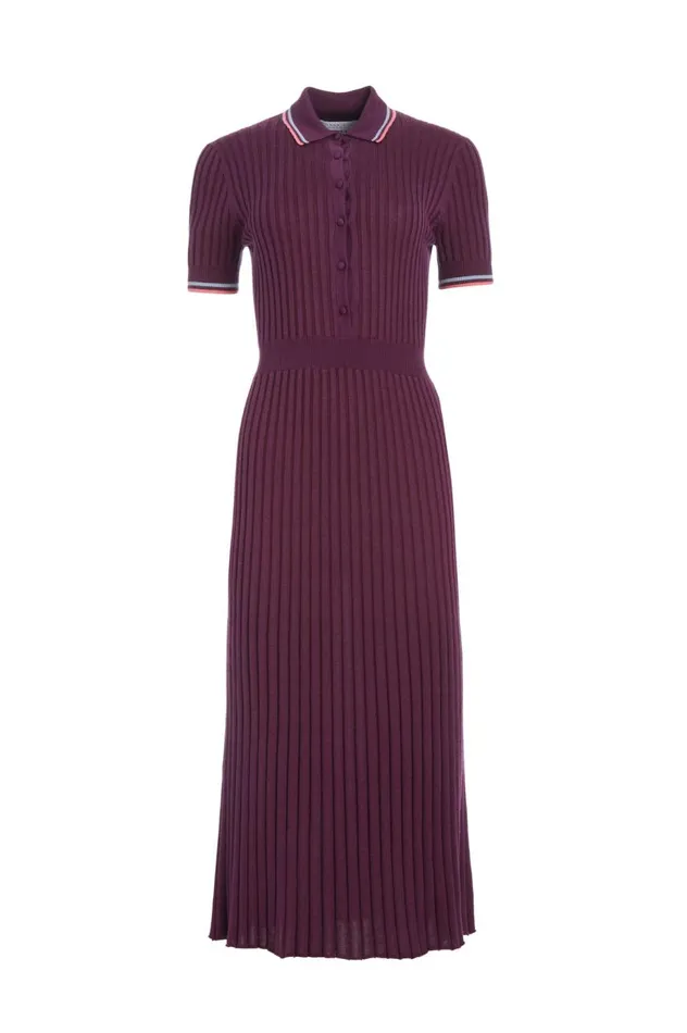 Women Knitwear Gabriela Hearst Eyot Knit Dress In Italian Plum Cashmere Silk