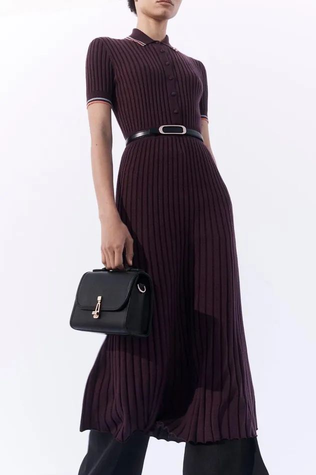 Women Knitwear Gabriela Hearst Eyot Knit Dress In Italian Plum Cashmere Silk
