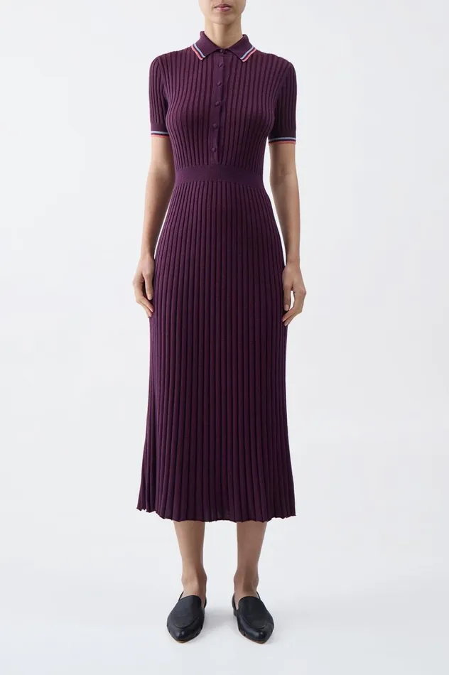 Women Knitwear Gabriela Hearst Eyot Knit Dress In Italian Plum Cashmere Silk
