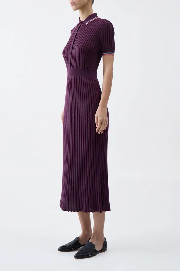 Women Knitwear Gabriela Hearst Eyot Knit Dress In Italian Plum Cashmere Silk