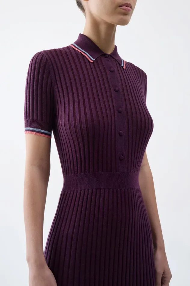 Women Knitwear Gabriela Hearst Eyot Knit Dress In Italian Plum Cashmere Silk