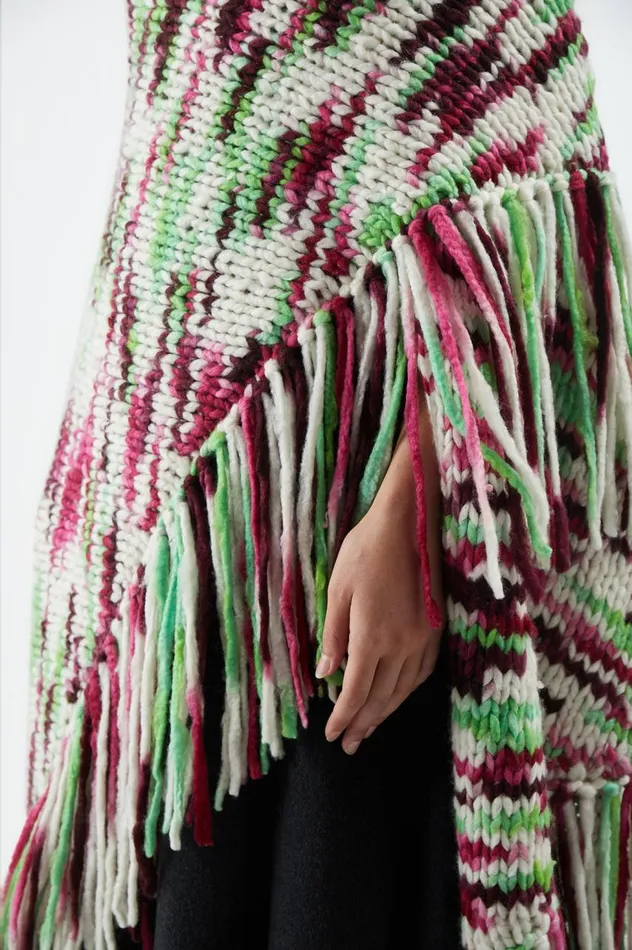 Women Knitwear Gabriela Hearst Lauren Knit Wrap In Space Dye Jewel Multi Welfat Cashmere