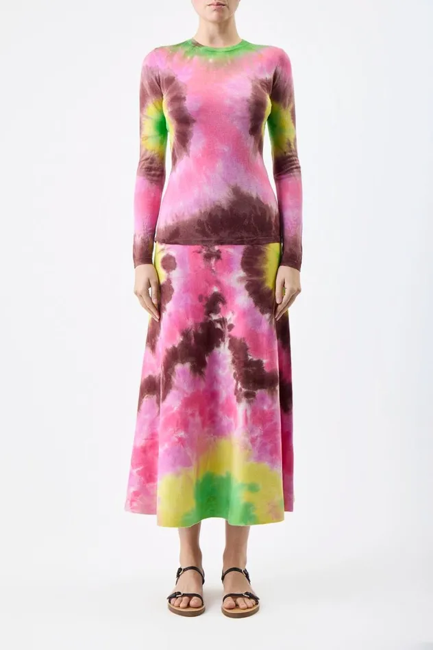 Women Knitwear Gabriela Hearst Miller Knit Sweater In Multi Tie Dye Cashmere