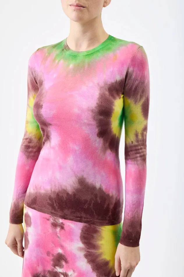 Women Knitwear Gabriela Hearst Miller Knit Sweater In Multi Tie Dye Cashmere